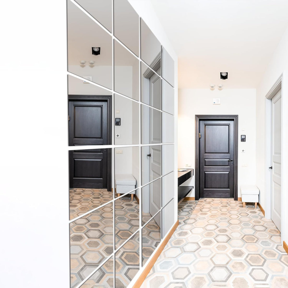 TRAHOME Home Gym Mirror Tiles for Wall, 14"x12"x12PCS Full Length Mirror