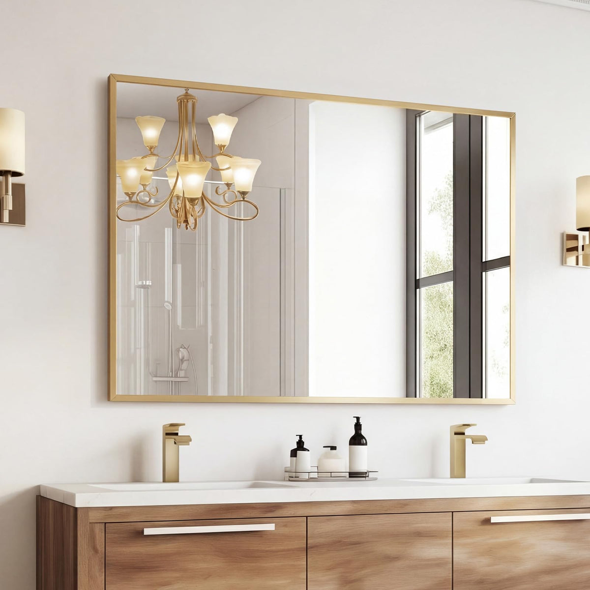 Sweetcrispy 20"x30" Arched Gold Bathroom Mirrors for Wall