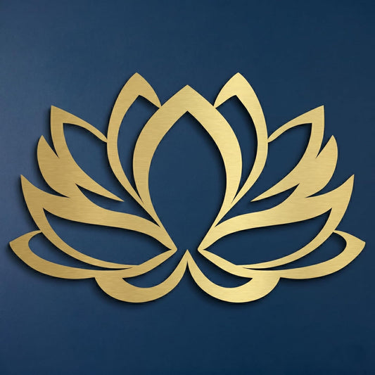 DEKADRON Metal Wall Art - Lotus Flower - 3D Wall Silhouette Metal Wall Decor Home Office Decoration Bedroom Living Room Decor Sculpture (Gold, 30" Wx20 H / 75x50cm)