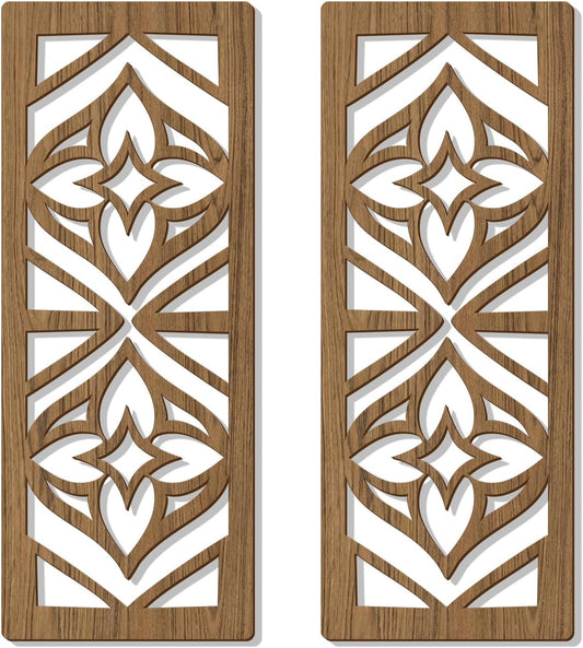 Zzbakress 2 Pcs Mid Century Modern Wall Decor Wooden Abstract Geometric Art for Home Living Room Bedroom (Style X)
