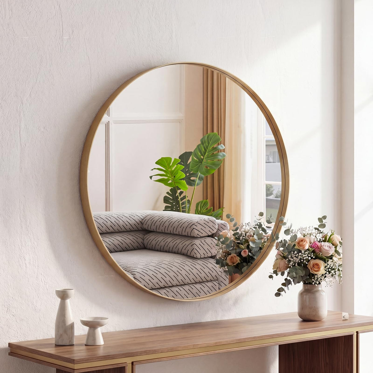 Sweetcrispy 20"x30" Arched Gold Bathroom Mirrors for Wall