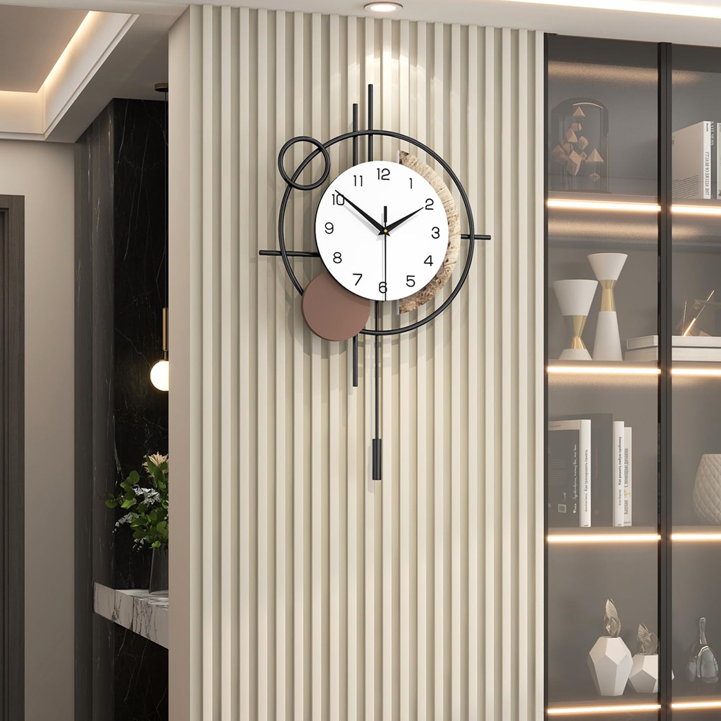 Wall Clock for Living Room Decor Modern Clock Pendulum Silent