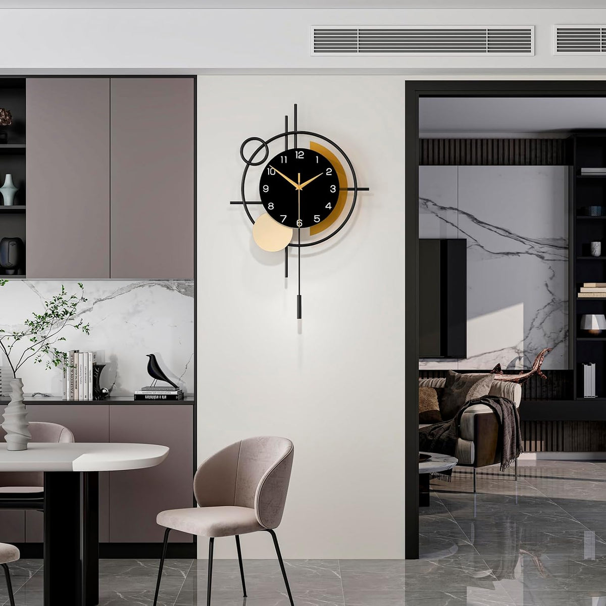Wall Clock for Living Room Decor Modern Clock Pendulum Silent