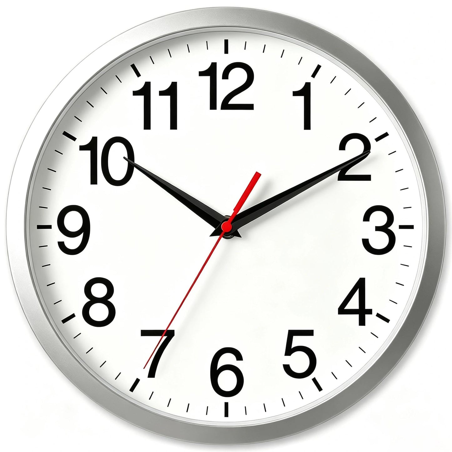Rohioue Wall Clock Analog 10 Inch Black Battery Operated Silent Clock