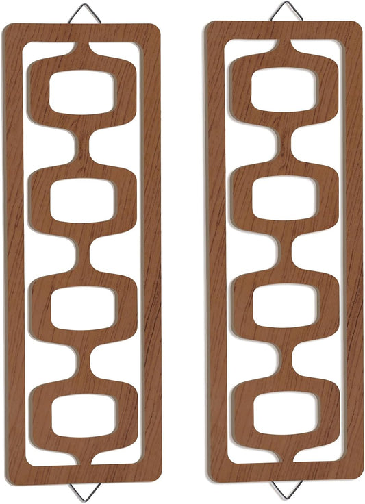 CroBlissful 2pcs Mid Century Modern Wall Art Geometric Wall Decor, Brown