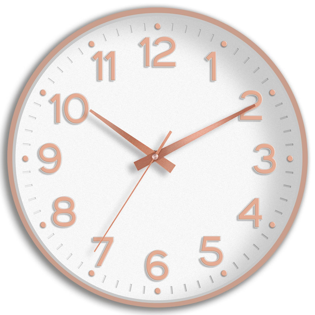 Roymnie 8 Inch Wall Clock, Battery Operated Silent Non Ticking Green Analog