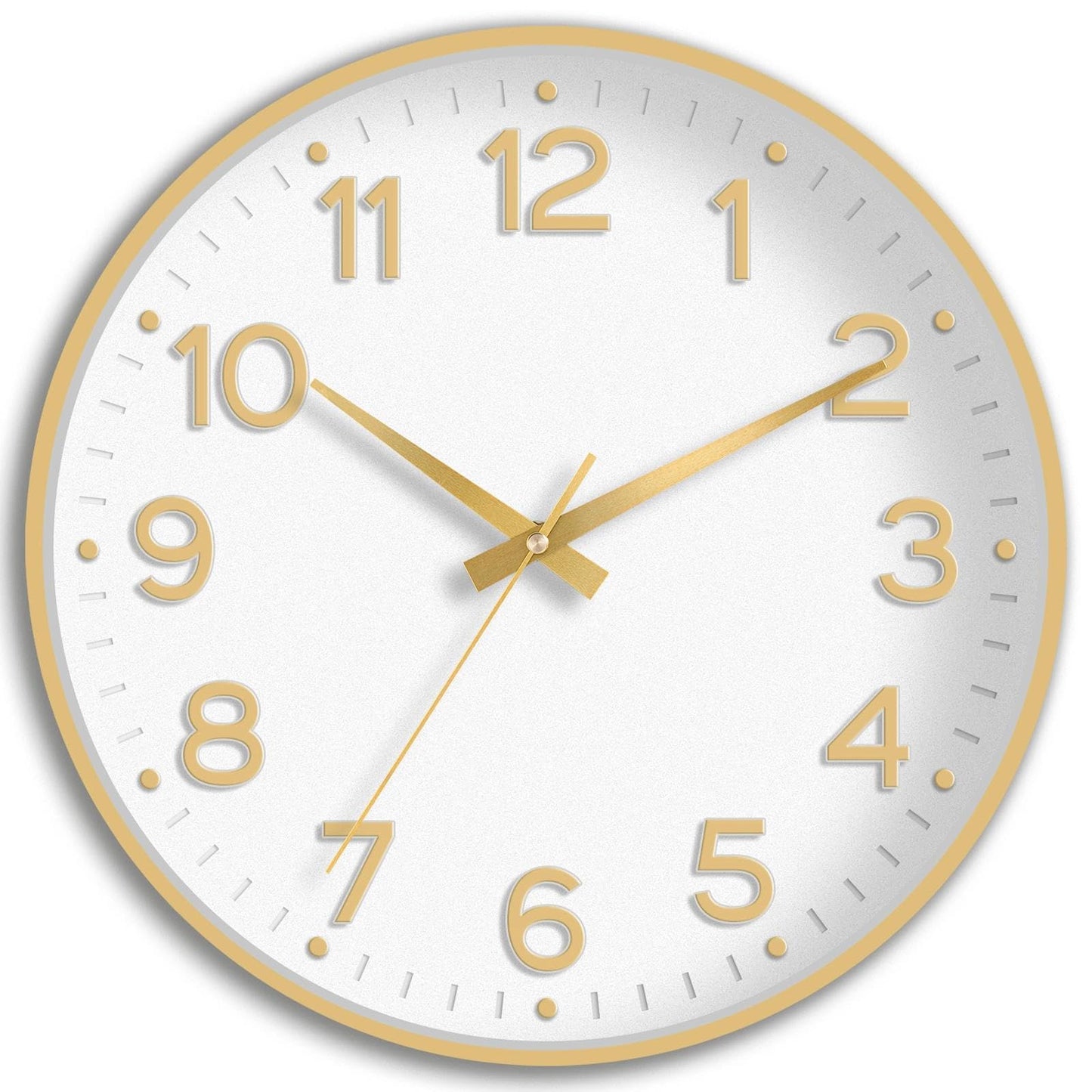 Roymnie 8 Inch Wall Clock, Battery Operated Silent Non Ticking Green Analog