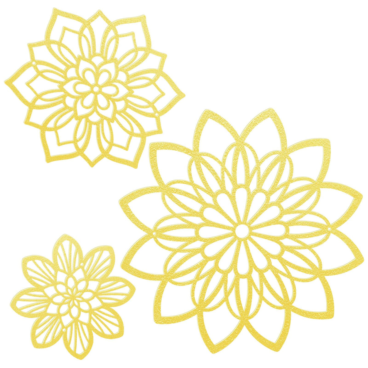 Zzbakress 3 Pcs Metal Flowers Wall Art Bathroom Wall Decor, Black Elegant
