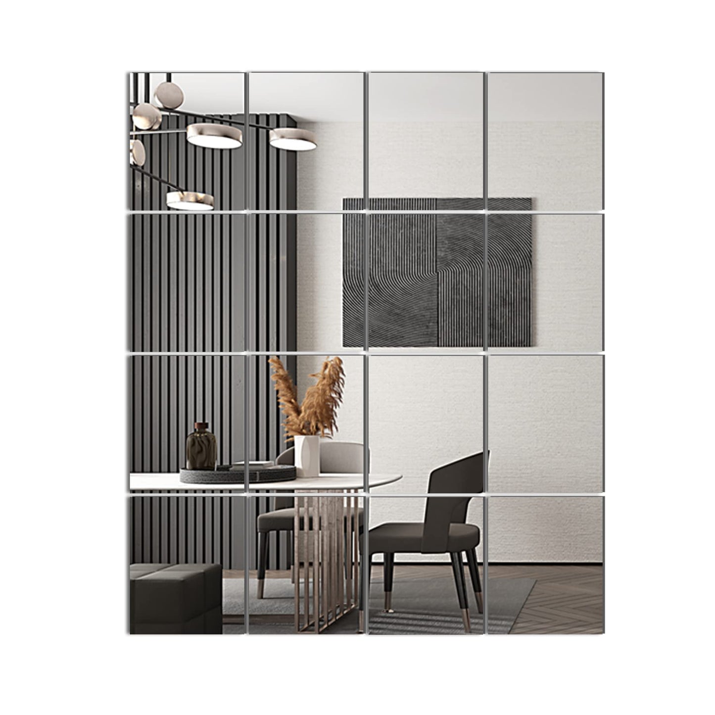 Delma Frameless Mirror Tiles 14"x12"x8 Pcs Wall Mounted