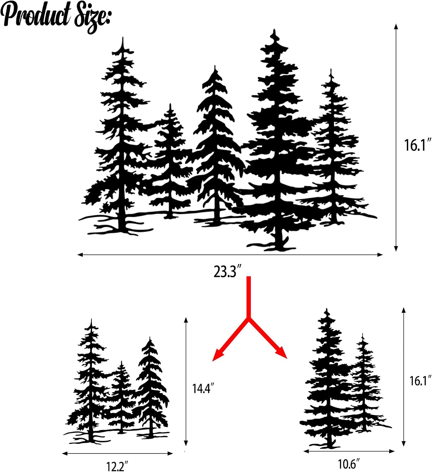 Metal Pine Tree Wall Art Forest Decor