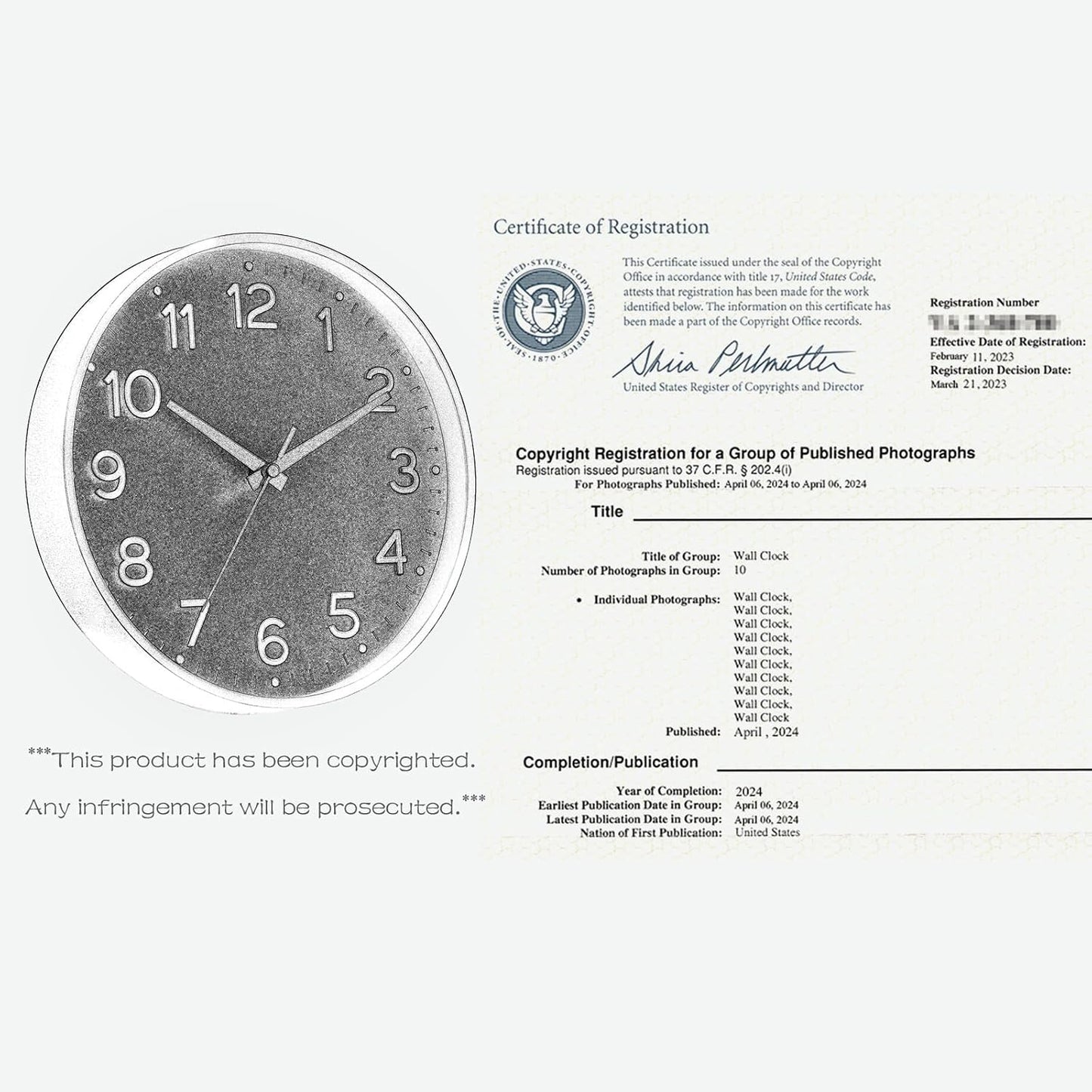 Roymnie 8 Inch Wall Clock, Battery Operated Silent Non Ticking Green Analog