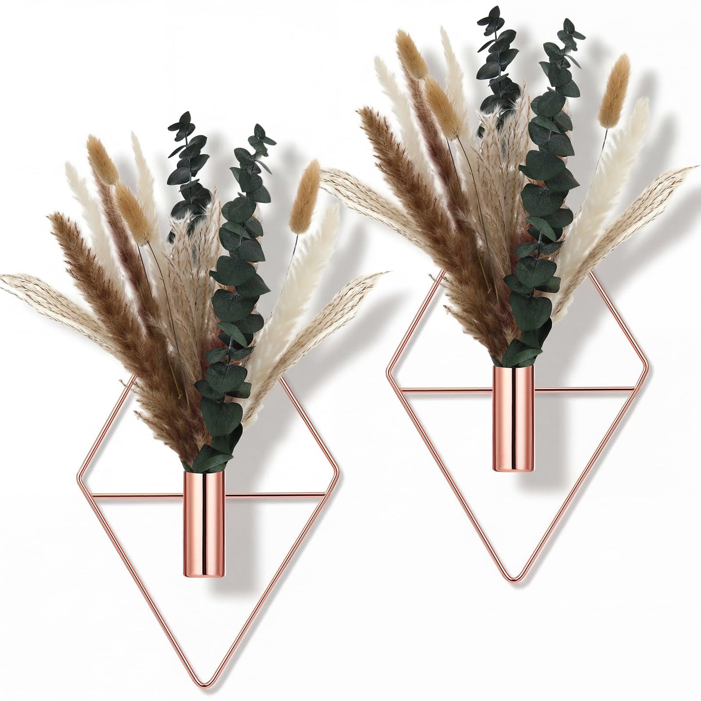 Jexine 4 Pcs Hanging Artificial Planters Wall Decor, Black, Eucalyptus