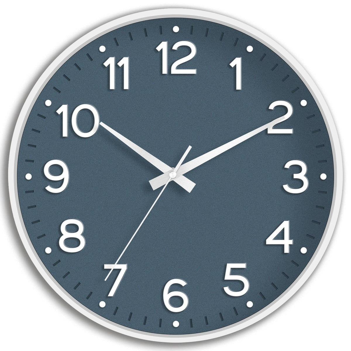 Roymnie 8 Inch Wall Clock, Battery Operated Silent Non Ticking Green Analog