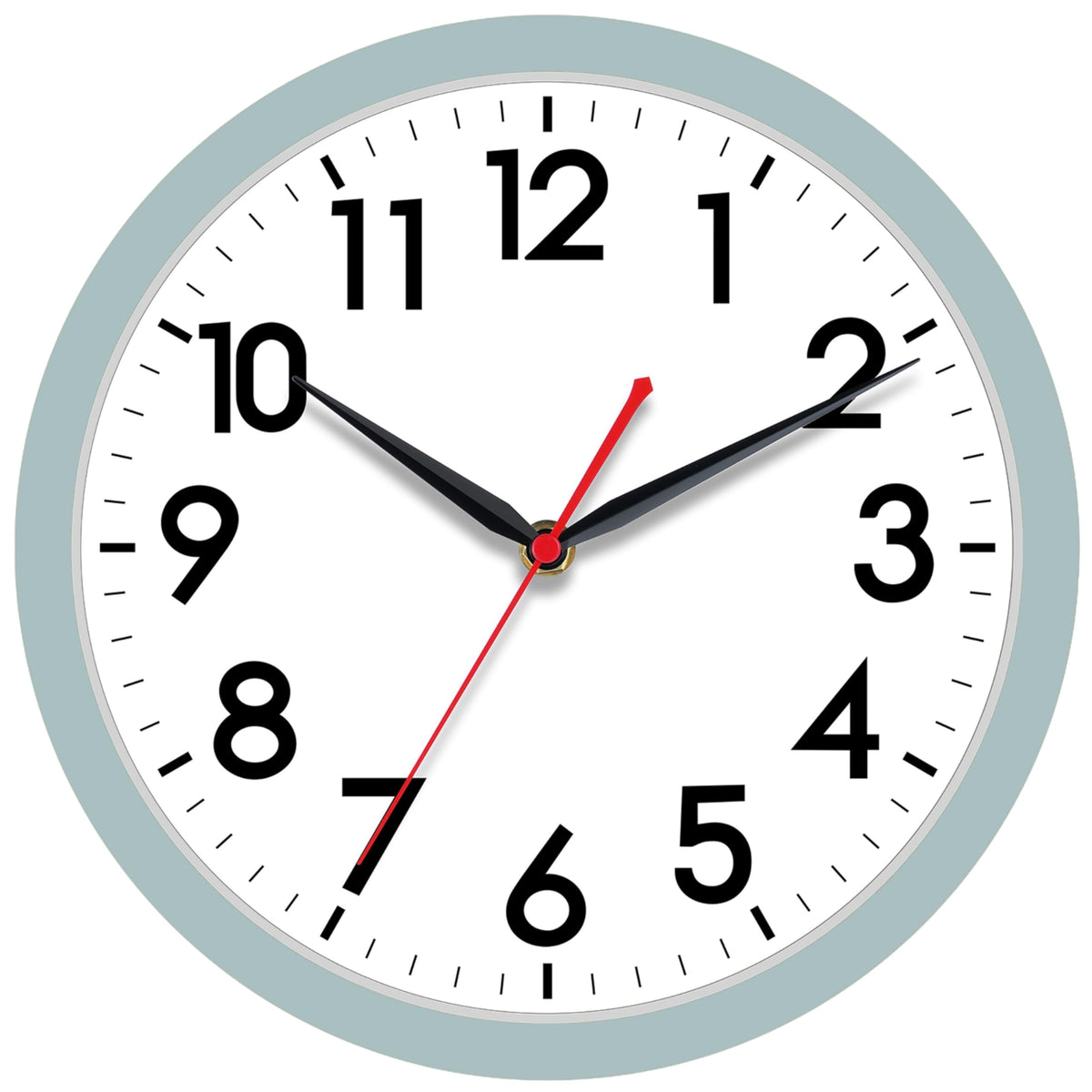 AKCISOT 12 Inch Wall Clock, Silent Battery Operated Analog Clock, Black