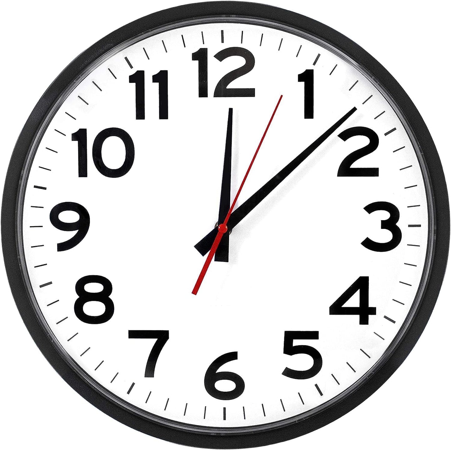 Ultimate Wall Clock 14" Quartz Wall Clock, Black, Easy-to-Read Display
