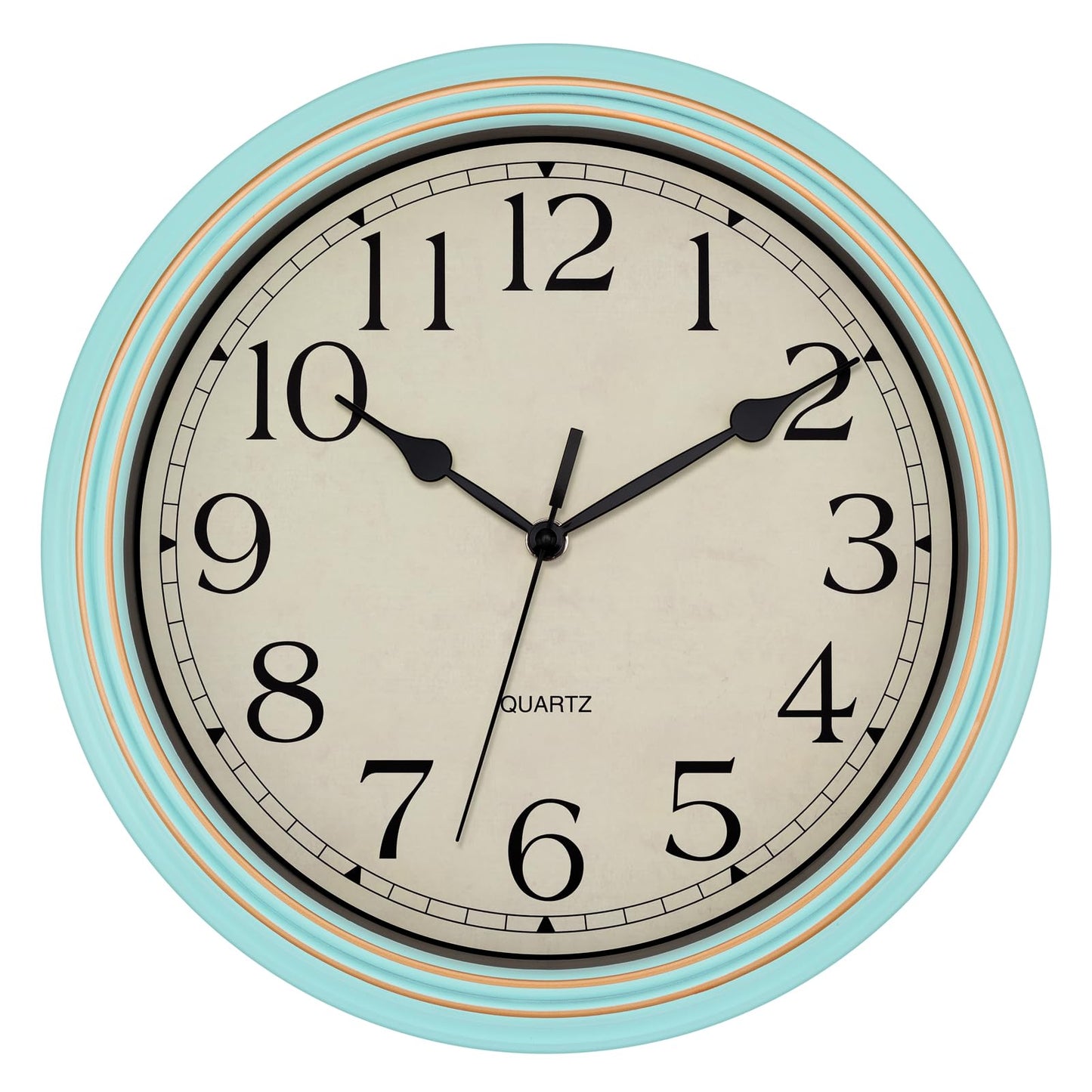 Foxtop Retro Silent Non-Ticking Round Classic Clock Quartz Decorative Battery Operated Wall Clock for Living Room Kitchen Home Office 12 Inch (Bronze)