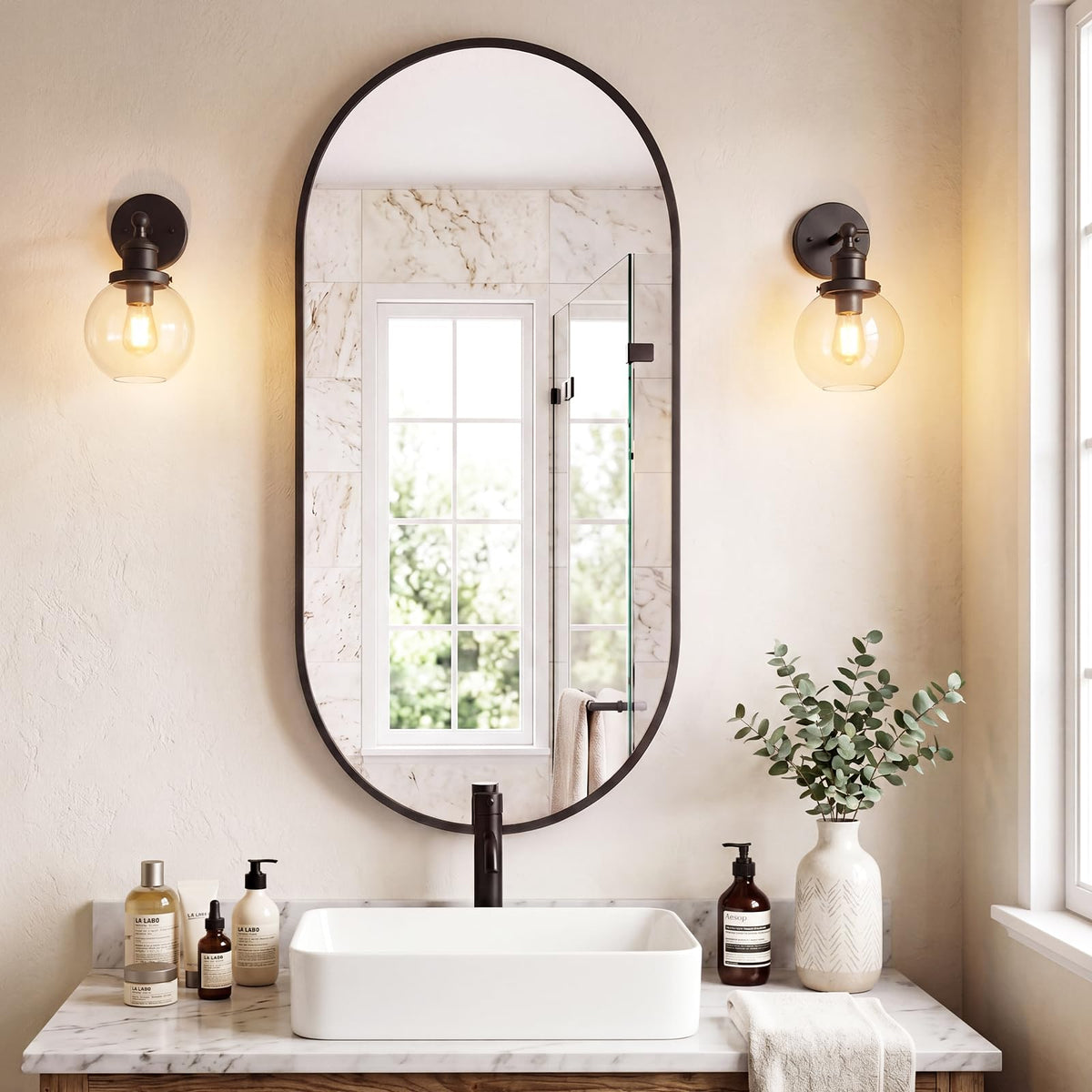 Sweetcrispy 20"x30" Arched Gold Bathroom Mirrors for Wall