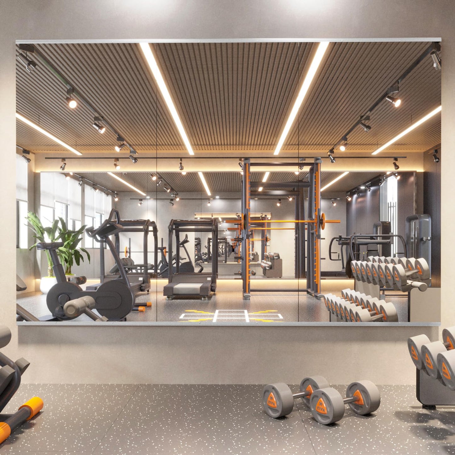 pertetey 56 x 16 in Home Gym Mirrors, Frameless, 2-Pack