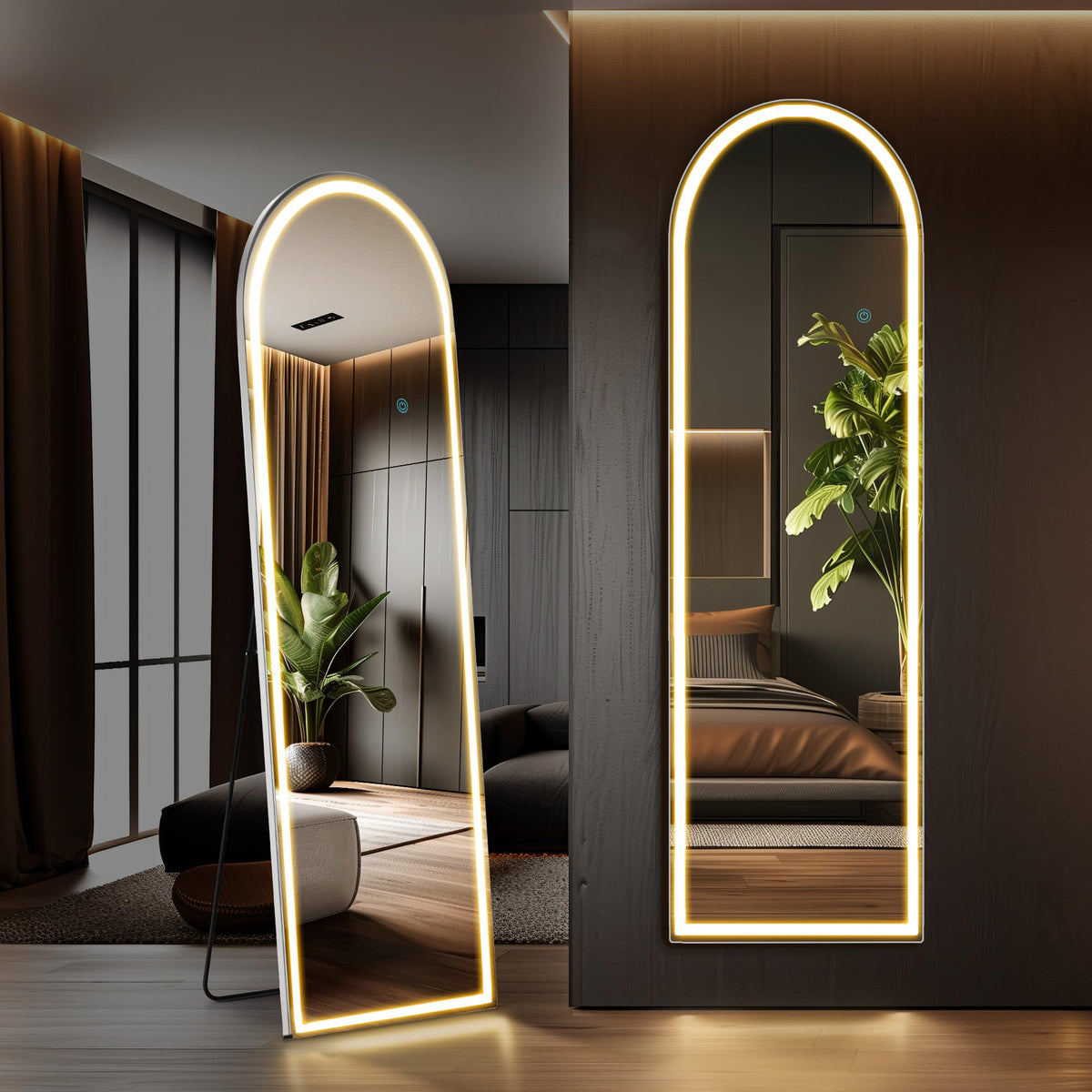 Mirror Full Length, Upgraded 16"x59" Body Wall Mirrors with Shatter-Proof Glass, Floor Standing, Hanging or Leaning, Tall Mirror with Stand Aluminum Alloy Frame for Bedroom Cloakroom