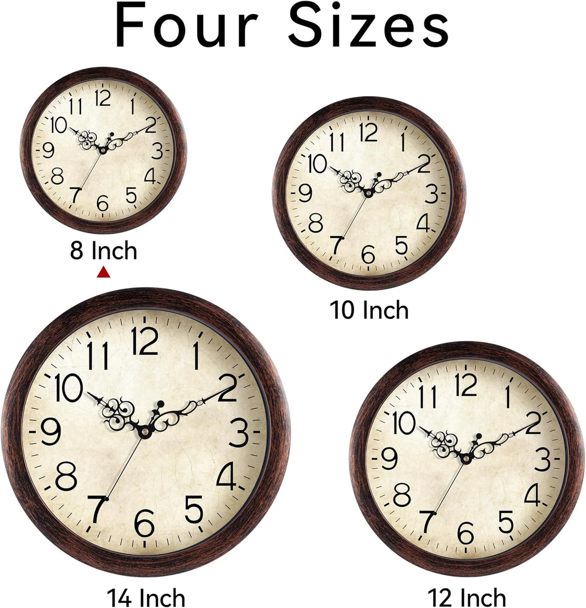 KECYET Wall Clock Vintage Battery Operated Quartz Silent 8" for Kitchen