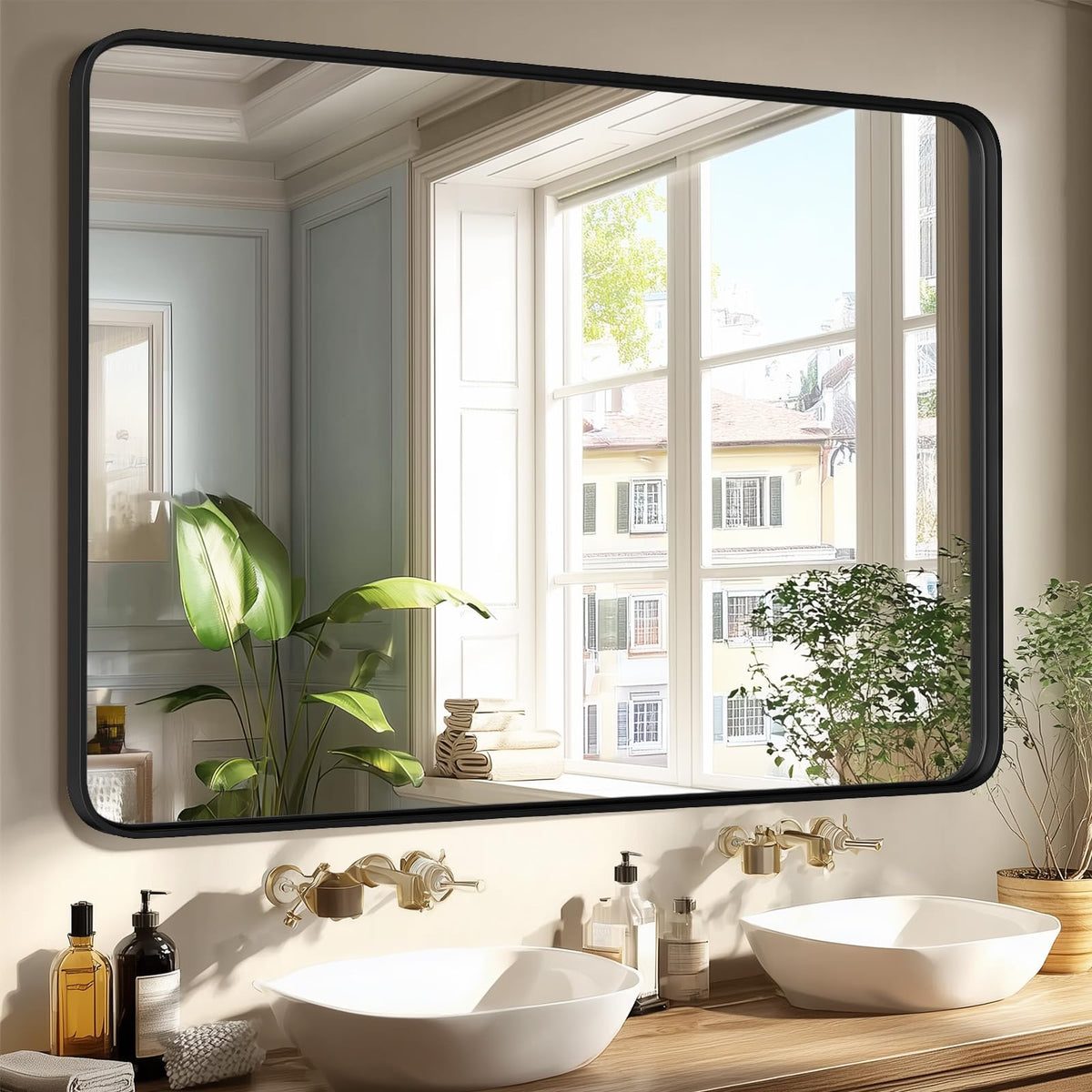 Sweetcrispy 20"x30" Arched Gold Bathroom Mirrors for Wall