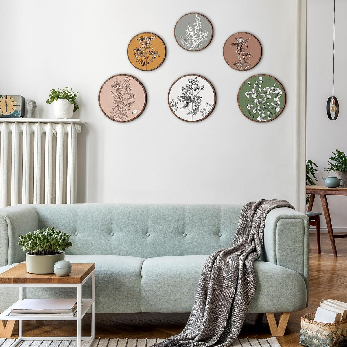 Barydat 6 Pcs Boho Wooden Plant Wall Art Decor,Retro,8 Inch, 10 Inch
