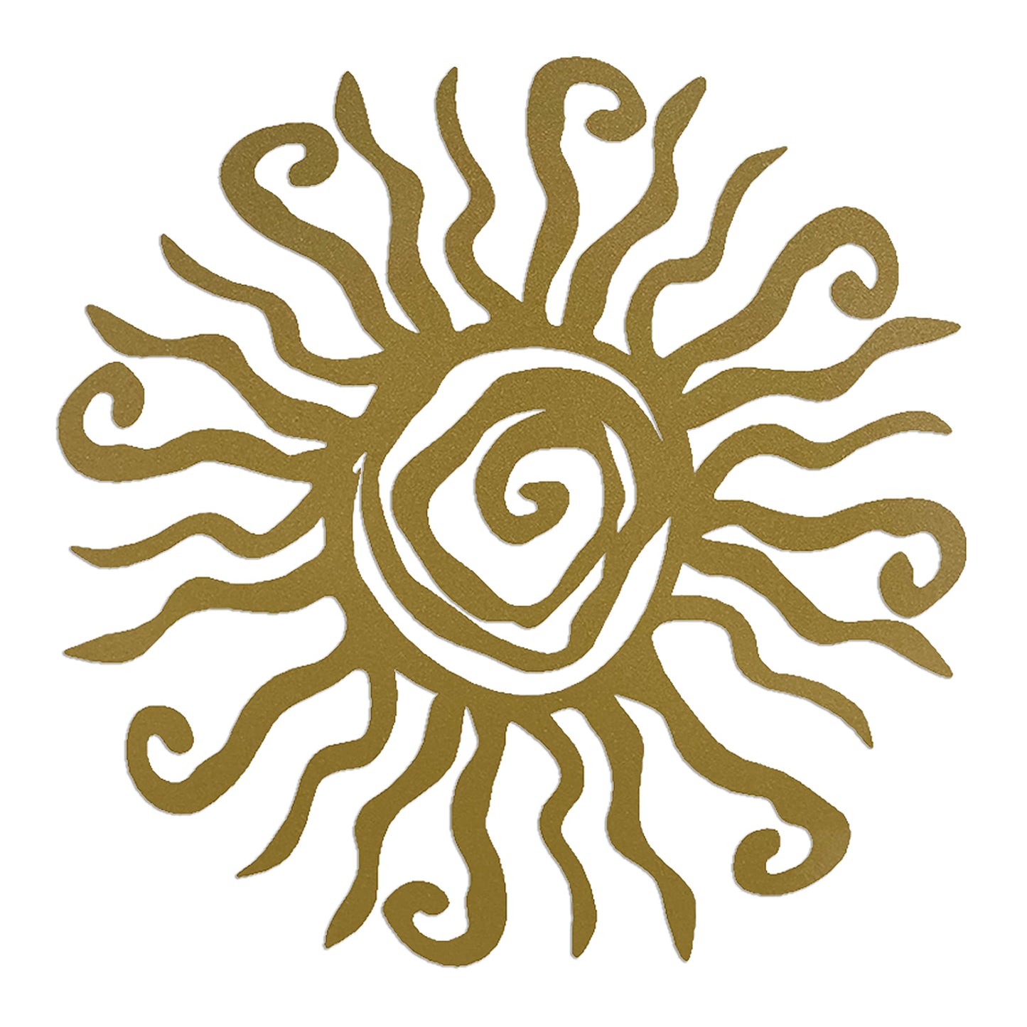 Riverside Designs Wacky Sun Metal Wall Art Indoor/Outdoor Decor - 12" Gold Rust Proof Wall Sculpture - Made in USA - Ideal for Bedroom, Garden, Home, Patio and Farmhouse