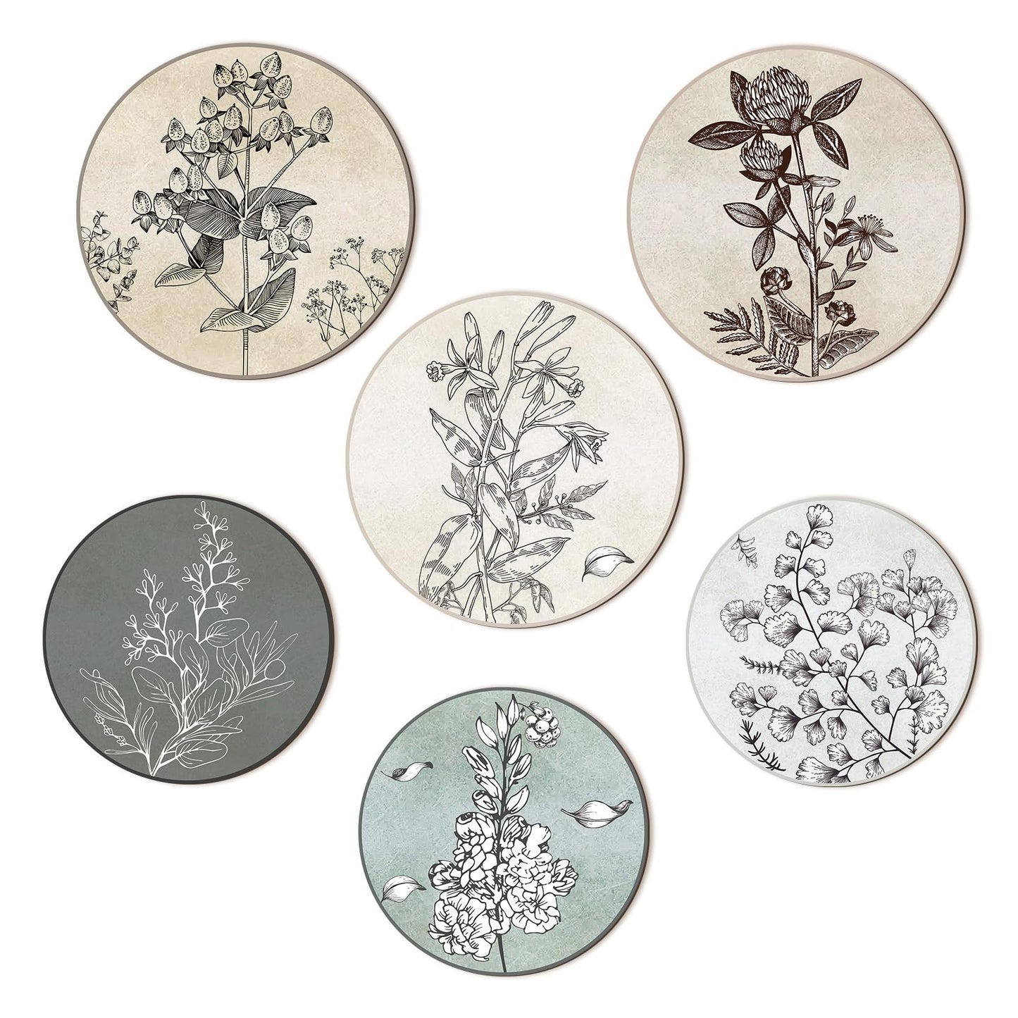 Barydat 6 Pcs Boho Wooden Plant Wall Art Decor,Retro,8 Inch, 10 Inch
