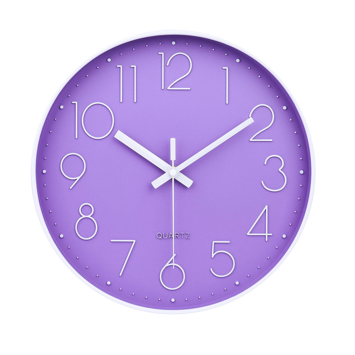 jomparis Wall Clock 12 Inch Non-Ticking Silent Battery Operated Round Wall Clock Modern Elegant Simple Style Clock for Home Office Kitchen Bedroom Living Room