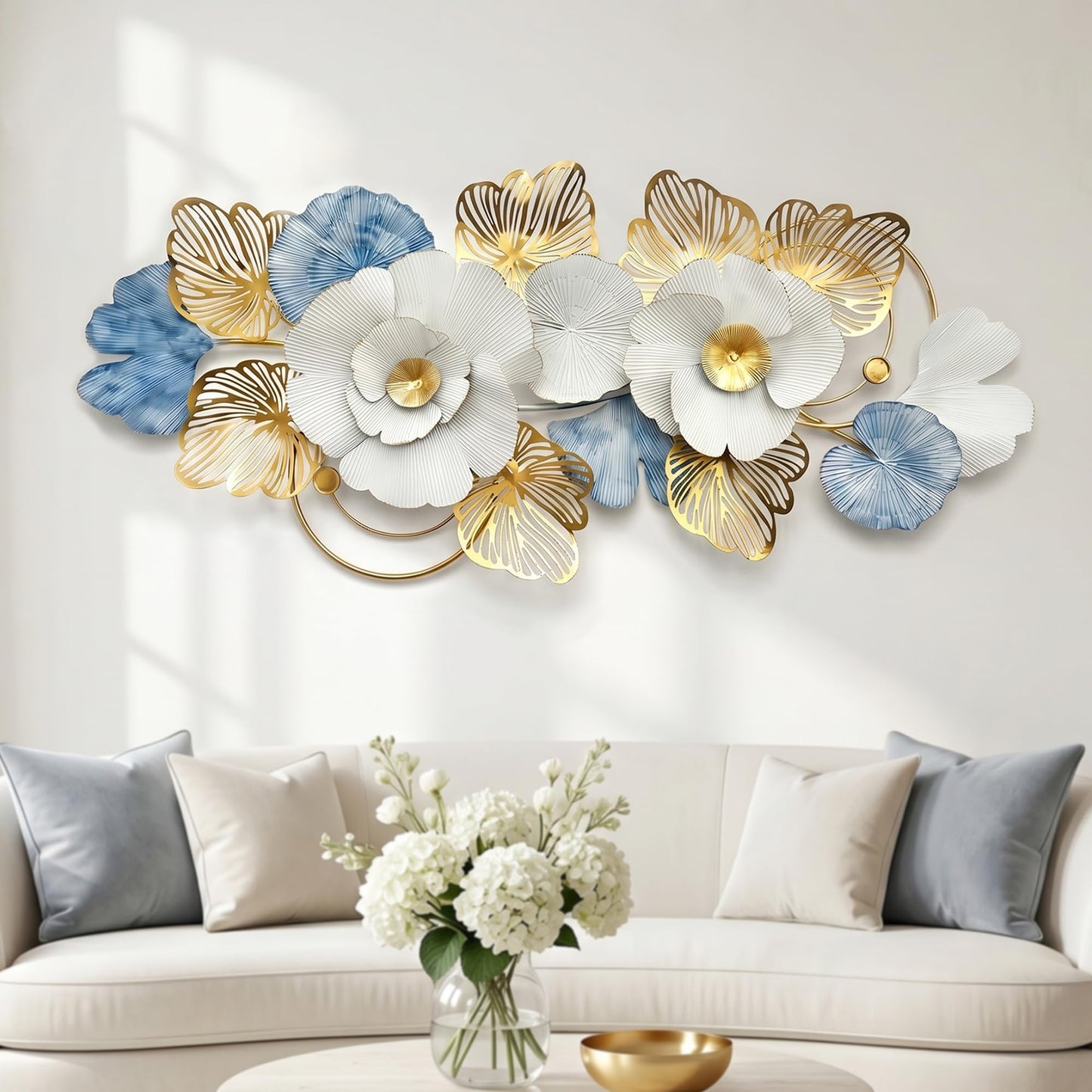 Axioglo 59" Large Wall Decor,3D Abstract Metal Wall Art for Living Room
