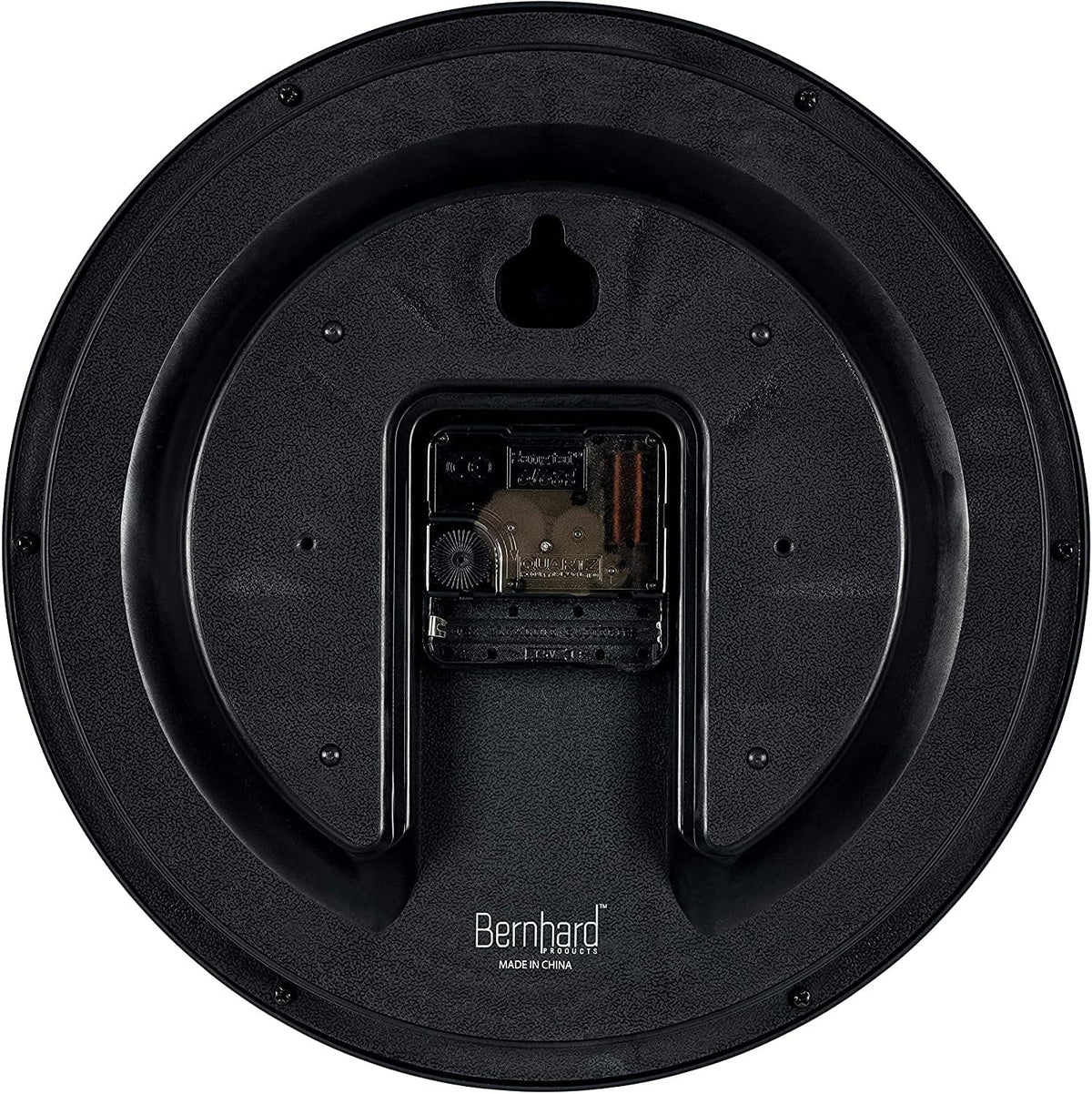 Bernhard Products Black Wall Clock Silent Non Ticking 10 Inch Quality Quartz Battery Operated Round Easy to Read Home/Office/Kitchen/Classroom/School Clock Sweep Movement