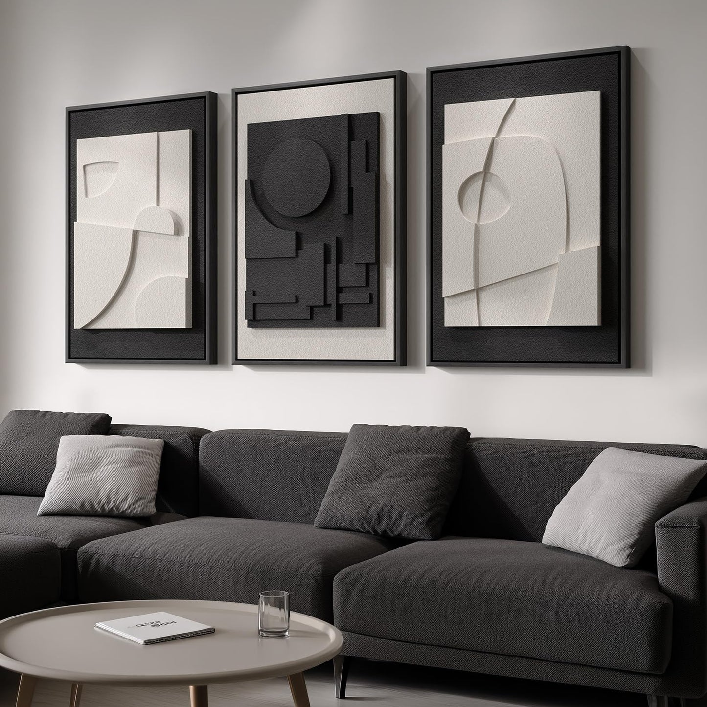 Large Wood Abstract Wall Art for Living Room, Modern 3D Artwork for Walls