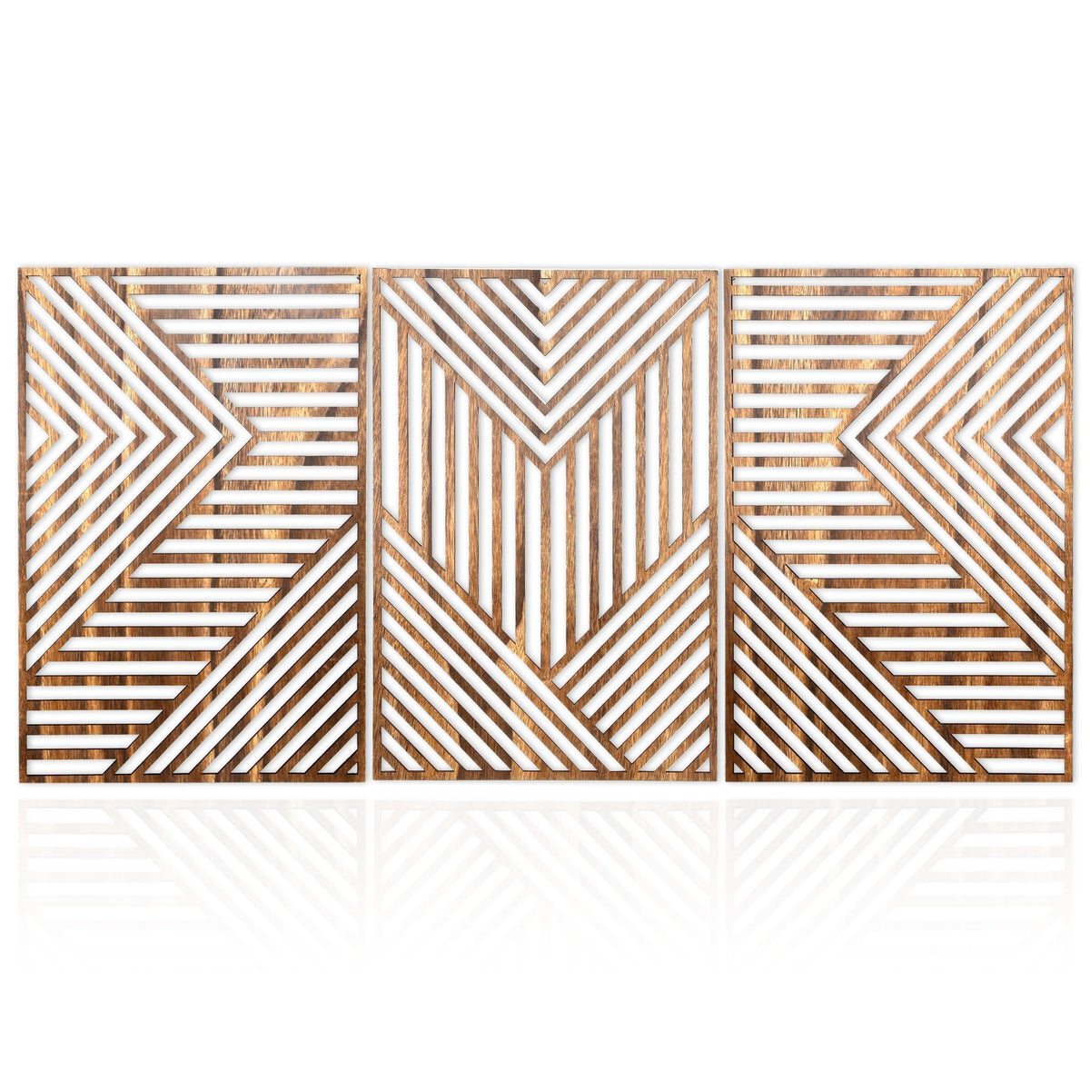 Motivilla Wood Wall Art Set of 3, Dark Floral Decor for Living Room