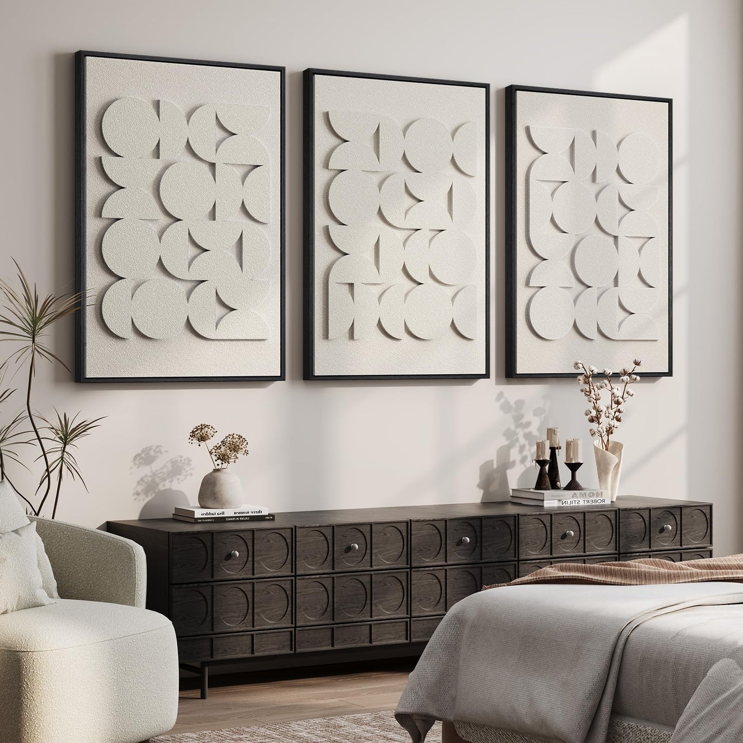 Large Wood Abstract Wall Art for Living Room, Modern 3D Artwork for Walls