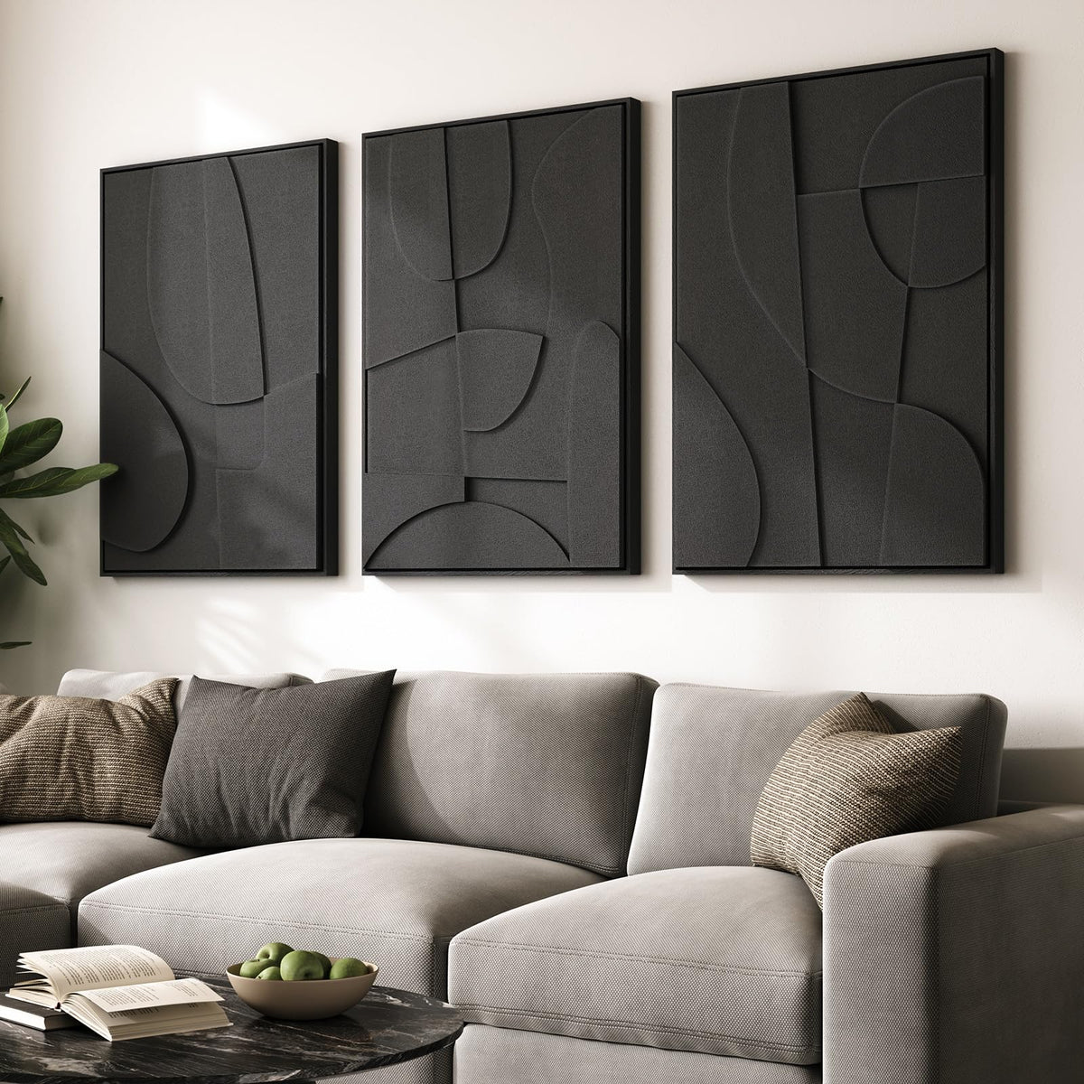 Large Wood Abstract Wall Art for Living Room, Modern 3D Artwork for Walls