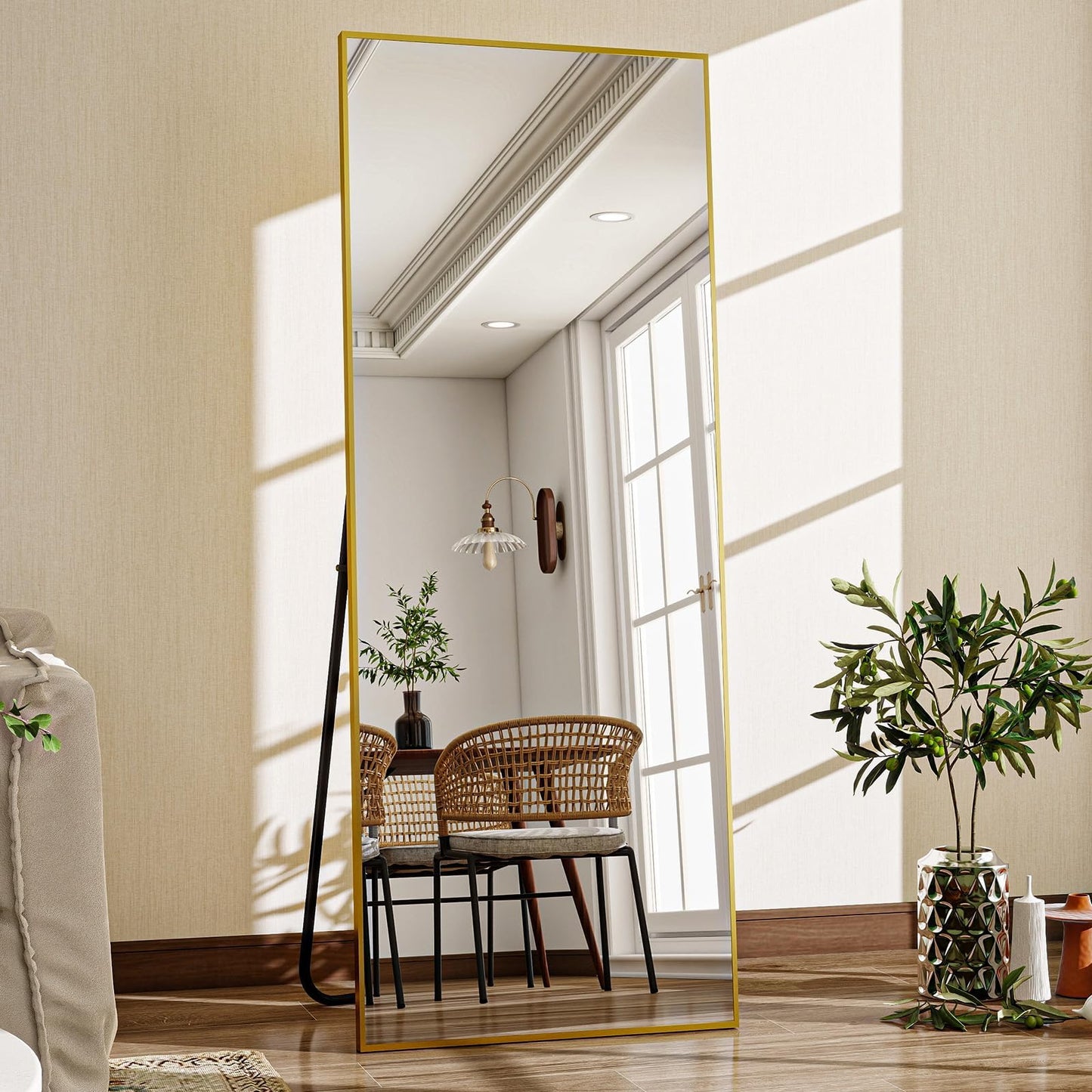 VooBang Large Full Length Mirror 78" x 35" - Shatterproof Black