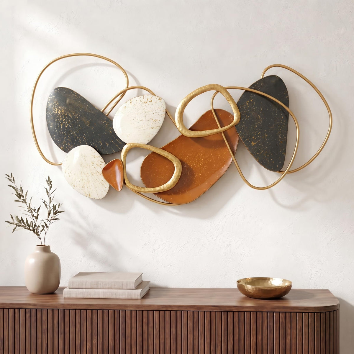 Axioglo 59" Large Wall Decor,3D Abstract Metal Wall Art for Living Room