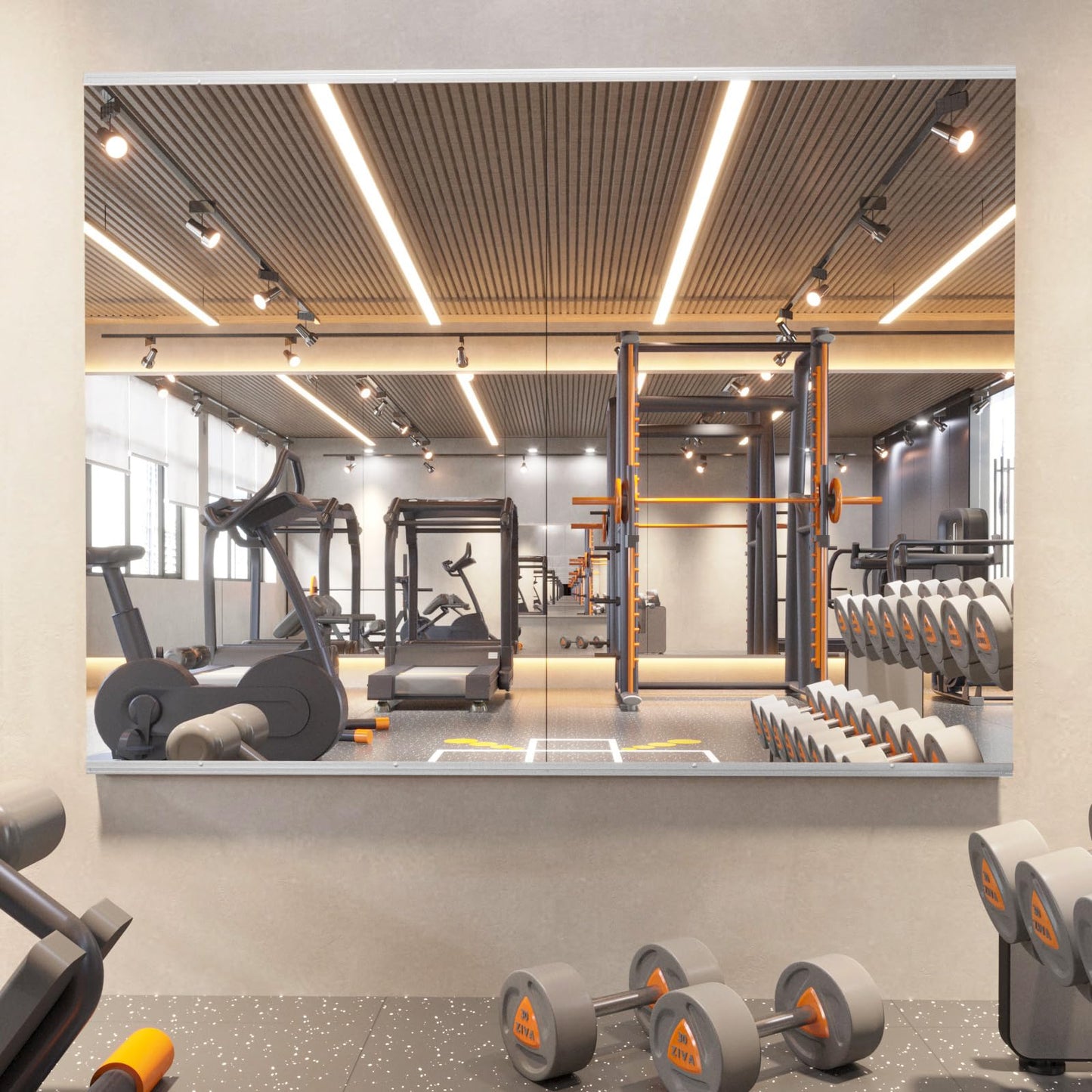 pertetey 56 x 16 in Home Gym Mirrors, Frameless, 2-Pack