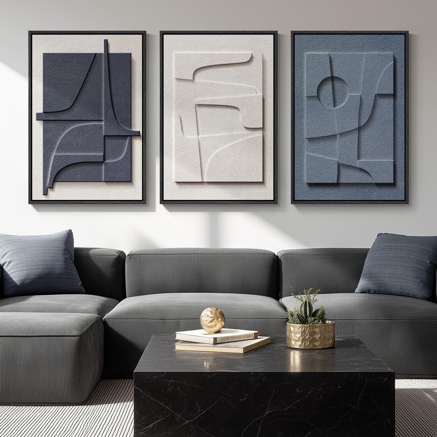 Large Wood Abstract Wall Art for Living Room, Modern 3D Artwork for Walls