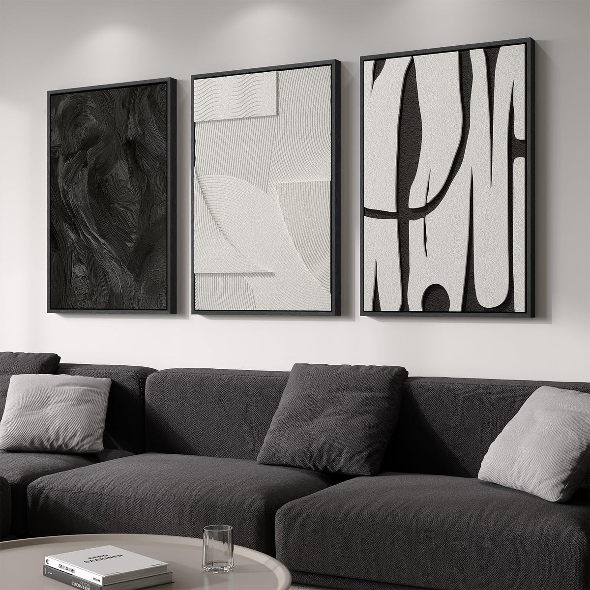 Large Wood Abstract Wall Art for Living Room, Modern 3D Artwork for Walls