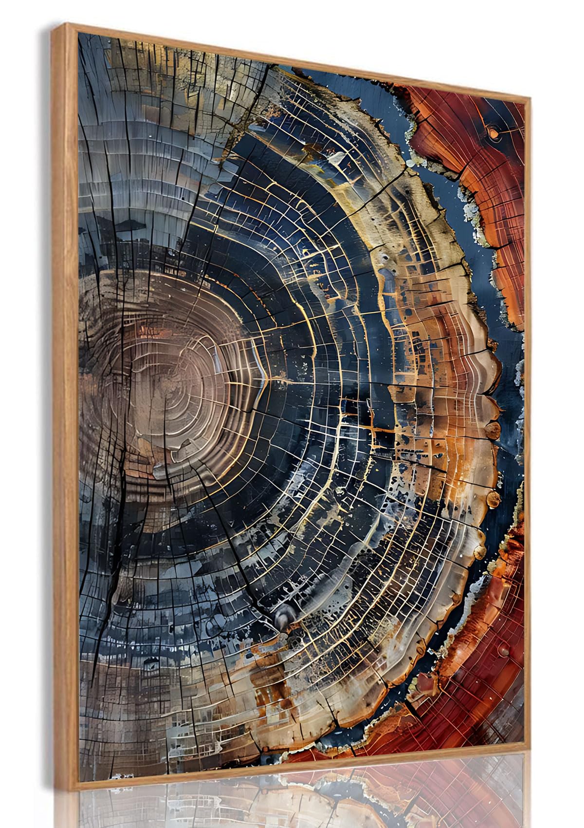 Tree Ring Wall Art Framed, Modern Nature Decor, Easy to Hang 12x16 Inch | The Art of Nature's Timeline,Affordable & High quality,Perfect for your Living Room,Bedroom,Bathroom & Office