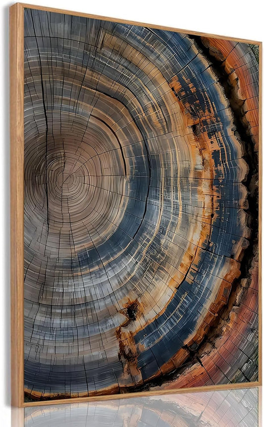 Tree Ring Wall Art Framed, Modern Nature Decor, Easy to Hang 12x16 Inch | The Art of Nature's Timeline,Affordable & High quality,Perfect for your Living Room,Bedroom,Bathroom & Office