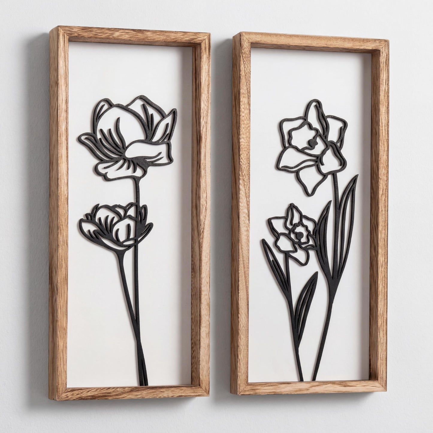 Tide and Tales 3d Framed Wall Art, Set of 4, Floral Boho Wall Decor