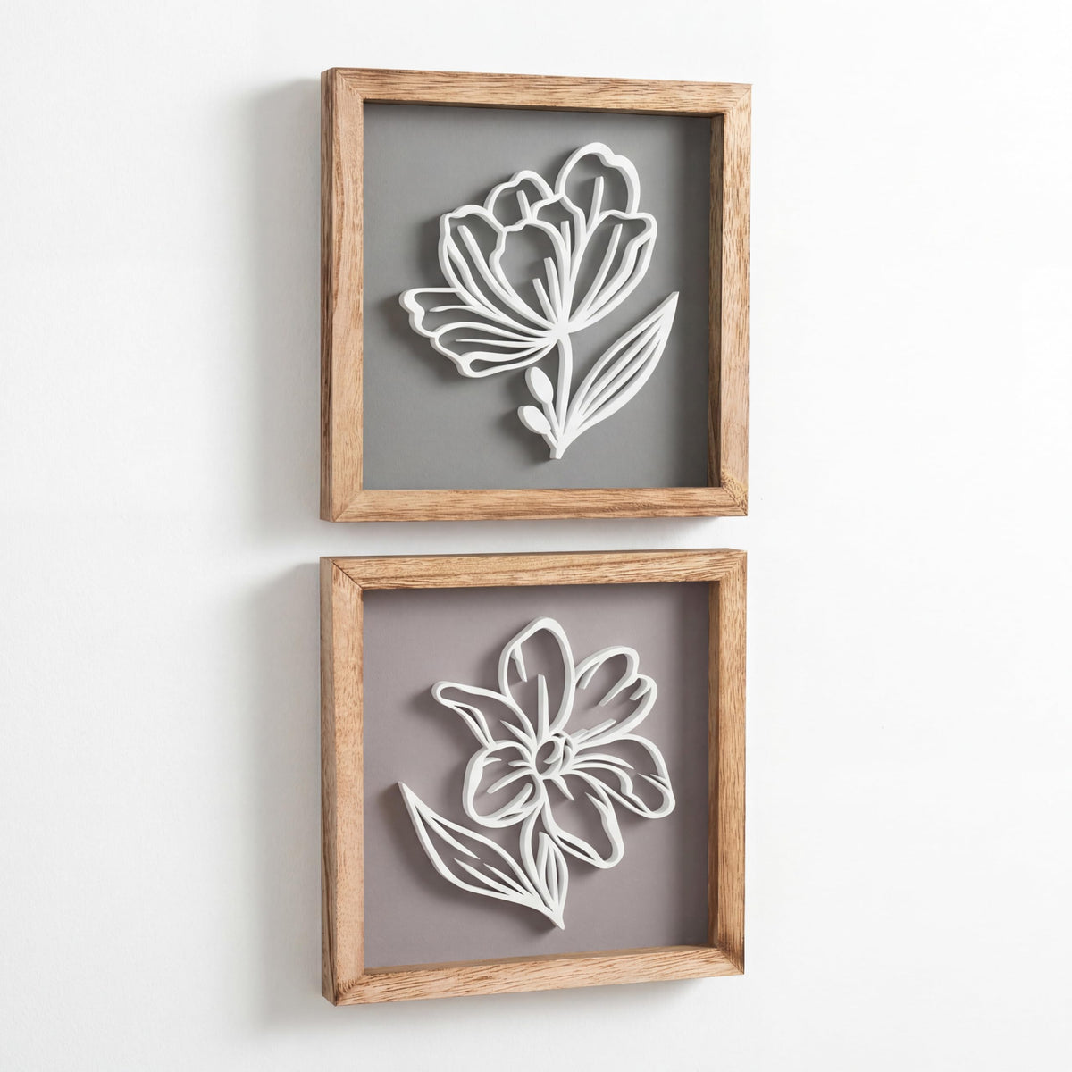 Tide and Tales 3d Framed Wall Art, Set of 4, Floral Boho Wall Decor