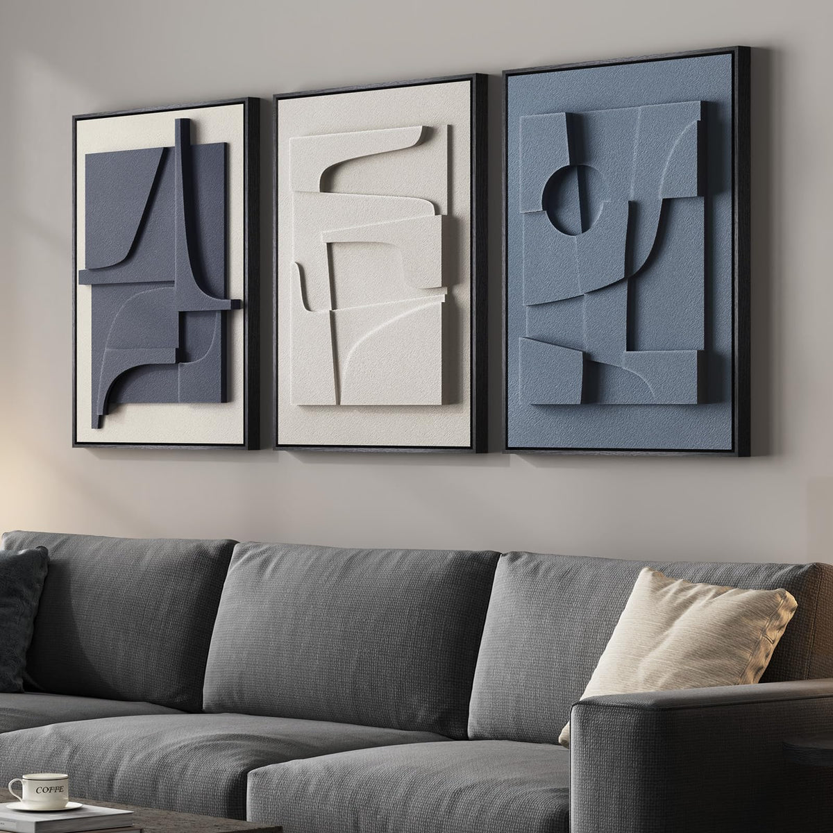 Large Wood Abstract Wall Art for Living Room, Modern 3D Artwork for Walls