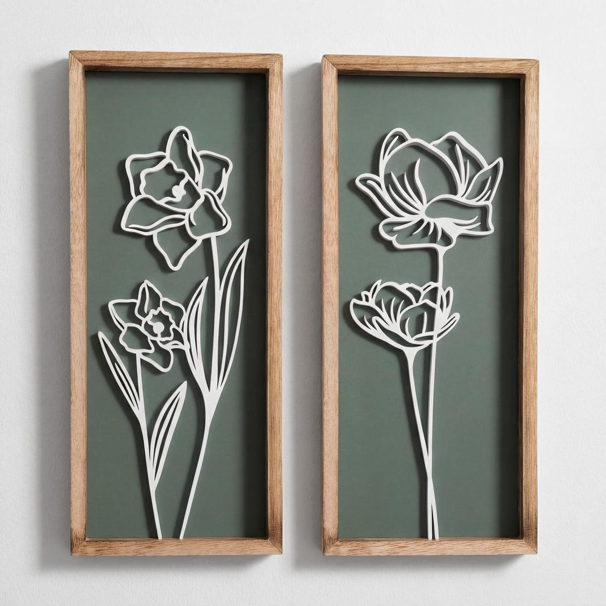 Tide and Tales 3d Framed Wall Art, Set of 4, Floral Boho Wall Decor