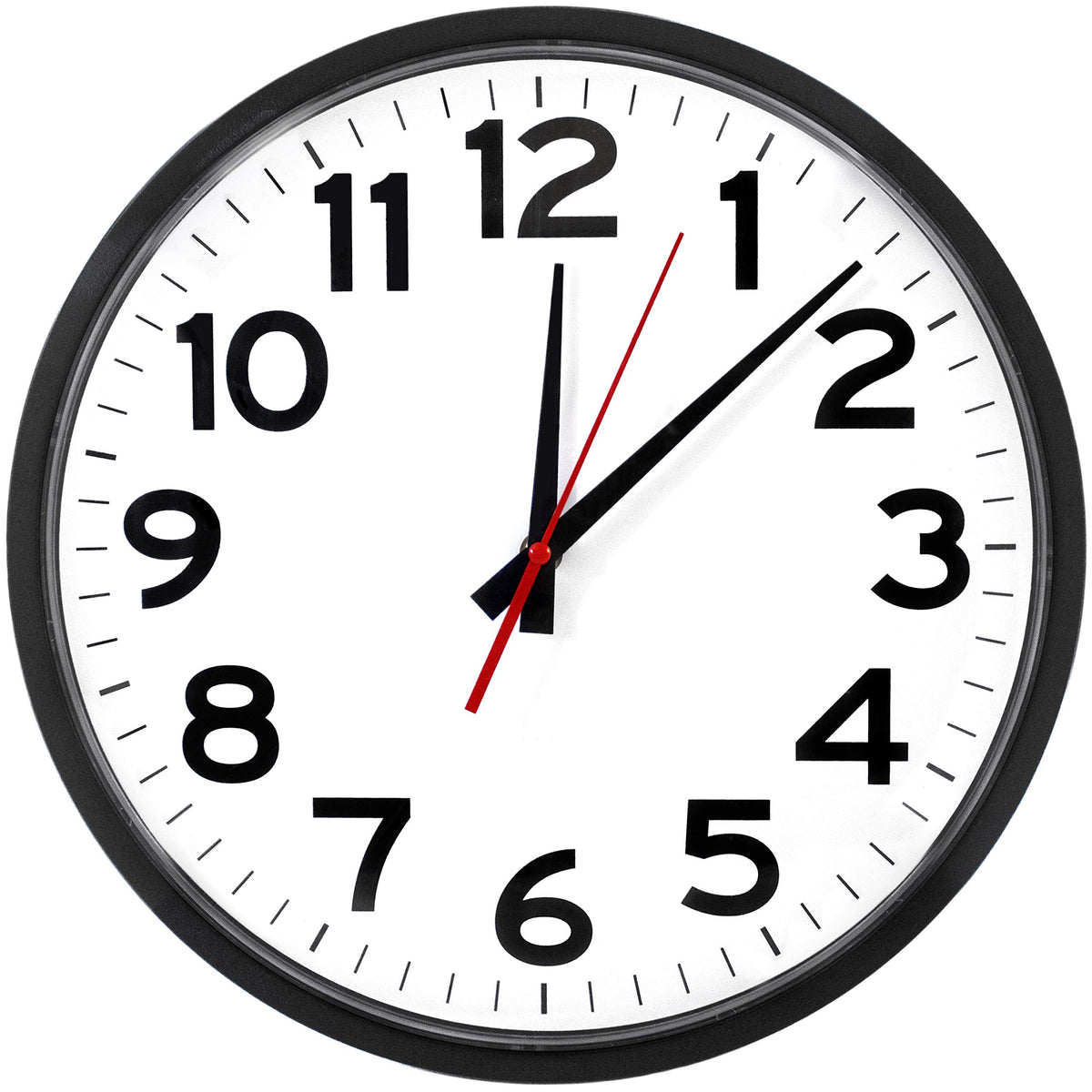 Ultimate Wall Clock 14" Quartz Wall Clock, Black, Easy-to-Read Display