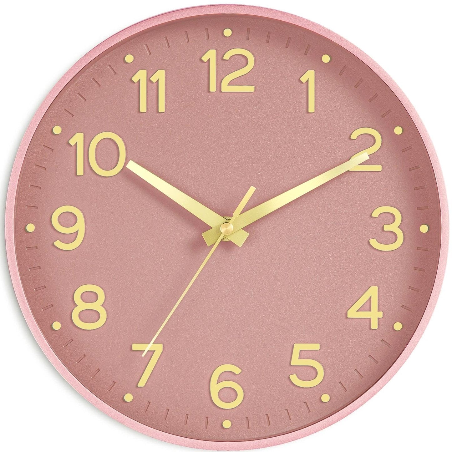 Roymnie 8 Inch Wall Clock, Battery Operated Silent Non Ticking Green Analog