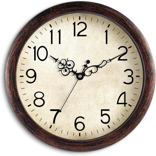 KECYET Wall Clock Vintage Battery Operated Quartz Silent 8" for Kitchen
