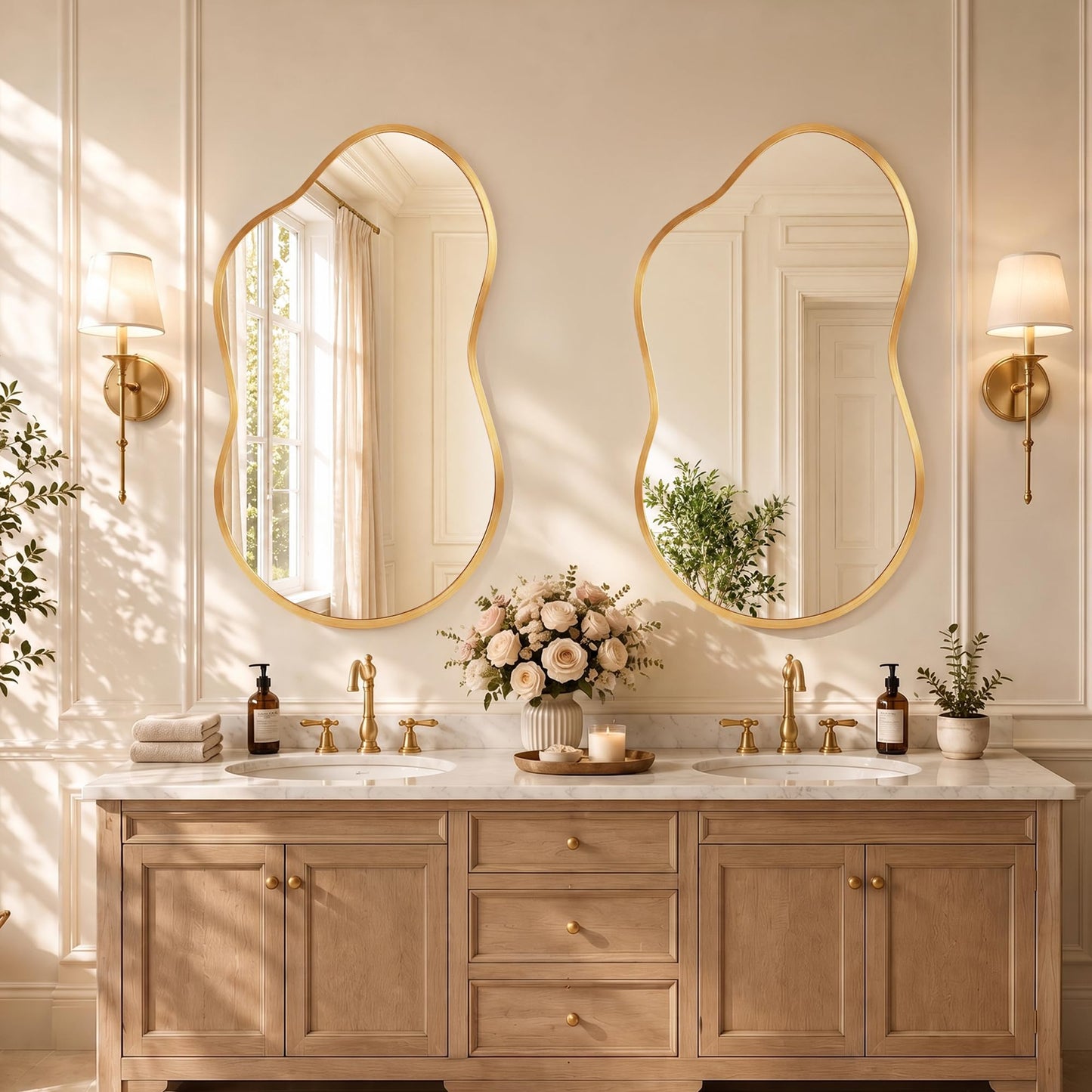 Bathroom Mirror for Over Sink-Gold Home Decor Wall Mirror 20"x 36" Single
